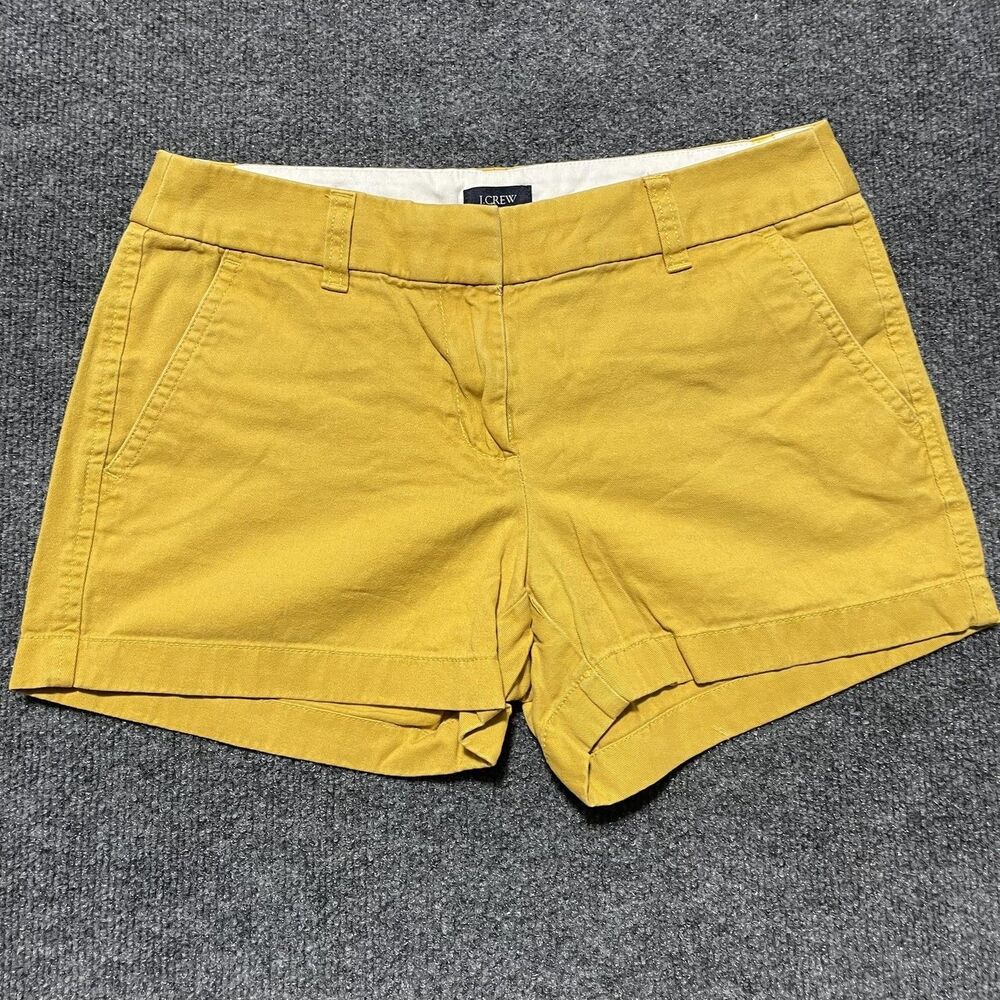 J Crew Shorts Womens 0 Yellow Chino Classic Cotton Summer Casual Pockets Preppy
